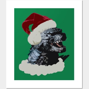 godzilla christmas Posters and Art